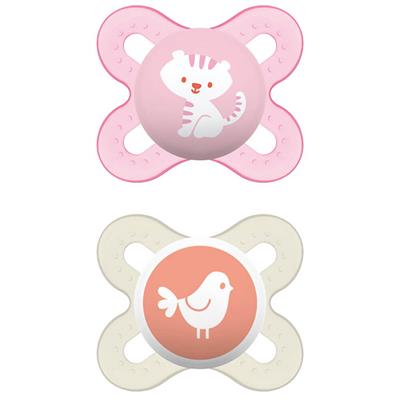 Mam Perfect Start Silicone Pacifier 0-2M Pink/White, 2pcs (081S)