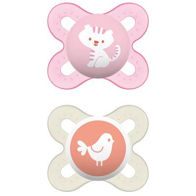 Mam Perfect Start Silicone Pacifier 0-2M Pink/White, 2pcs (081S)