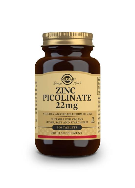 Solgar Zinc Picolinate 22mg 100tabs