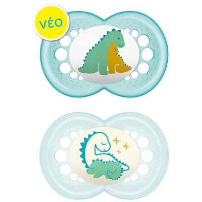 Mam Day & Night Silicone Pacifier 16+M Green, 2pcs (274S)
