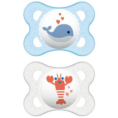Mam Original Silicone Pacifier 2-6M Blue/White, 2pcs (100S)
