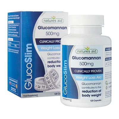 Natures Aid GlucoSlim Glucomannan 500mg 120Caps