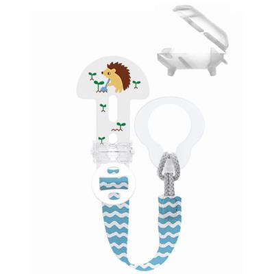 Mam Clip It & Cover Pacifier Support Ribbon & Nipple Protective Cap Blue (335)