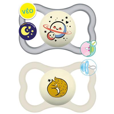 Mam Supreme NIght Silicone Pacifier 16+M Grey, 2pcs (298S)
