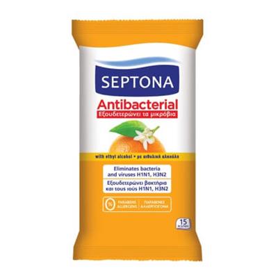Septona Antibacterial Wipes Orange 15pcs