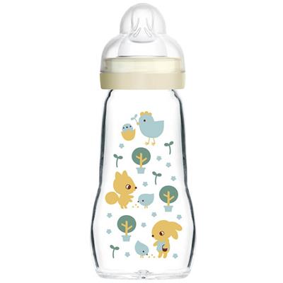 Mam Glass Baby Bottle Feel Good 2m+ Cream 260ml (375S)