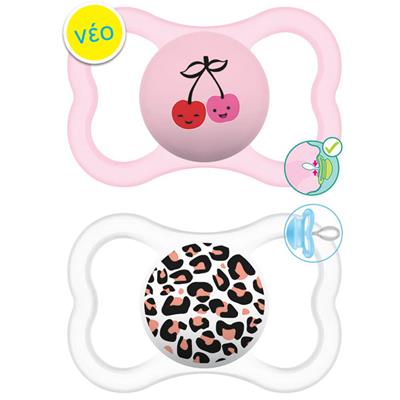 Mam Supreme Silicone Pacifier 6-16M Pink/White, 2pcs (245S)