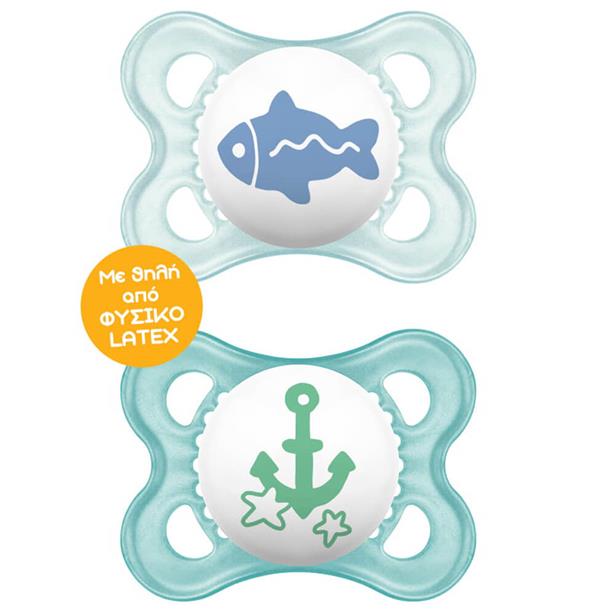 Mam Original Pacifier Latex 2-6M Blue, 2pcs (101L)