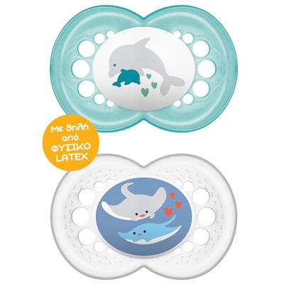 Mam Original Pacifier Latex 16+M Green, 2pcs (251L)