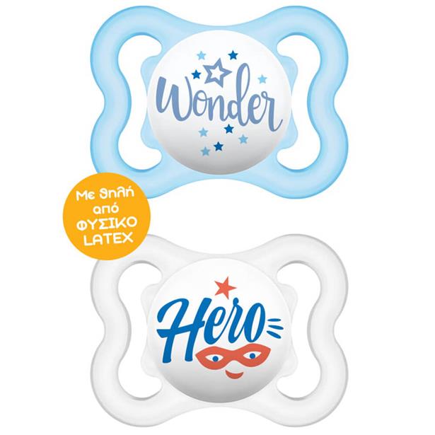 Mam Air Pacifier Latex 2-6M Blue/White, 2pcs (121L)