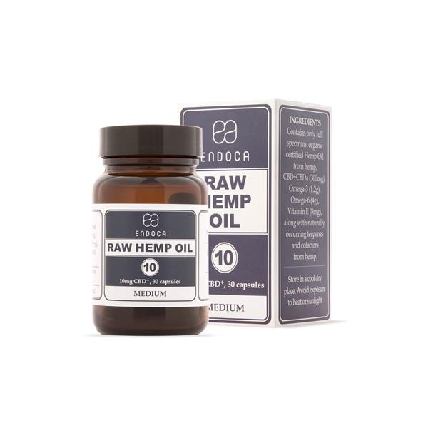 Endoca Raw Hemp Oil Capsules 300mg CBD+CBDa - 30pcs