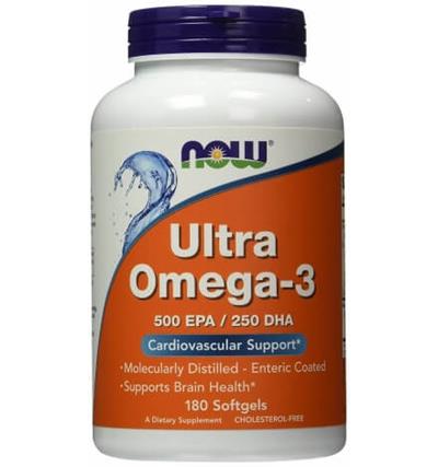 Now Foods Ultra Omega-3 500mg EPA/250mg DHA 180softgels