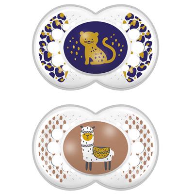 Mam Clear Printed Silicone Pacifier 6-16M White, 2pcs (180S)