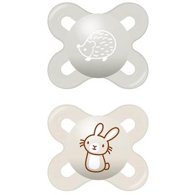 Mam Start Silicone Pacifier 0-2M Grey, 2pcs (125S)