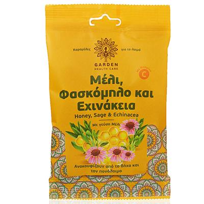 Garden Καραμέλες για το Λαιμό Μέλι, Φασκόμηλο & Εχινάκεια 60gr