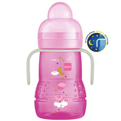 Mam Trainer Glass Night 4m+ Pink 220ml (451)