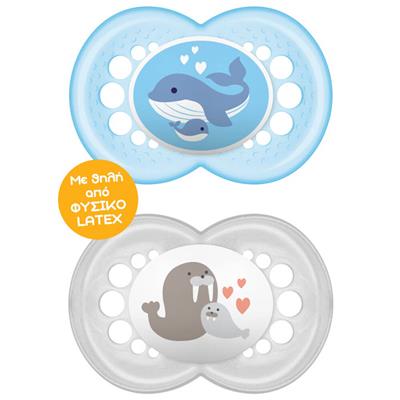 Mam Original Pacifier Latex 16+M Blue, 2pcs (251L)