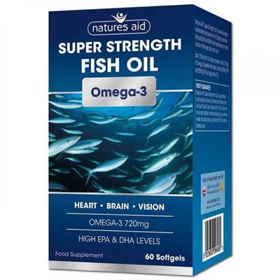 Natures Aid Super Strength Fish Oil Omega 3 60softgels
