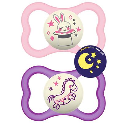 Mam Air Night Silicone Pacifier 6-16M Pink, 2pcs (217S)