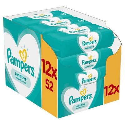 Pampers Sensitive Baby Wipes 12x52pcs