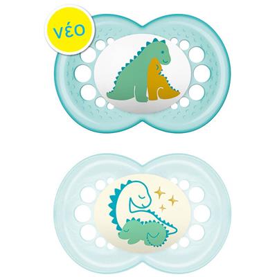 Mam Day & Night Silicone Pacifier 6-16M Green, 2pcs (174S)