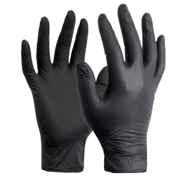 Γάντια Νιτριλίου Μαύρο 100τμχ Medium
