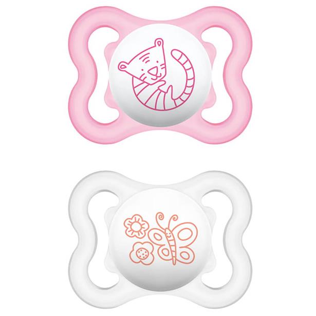 Mam Air Silicone Pacifier 2-6M Pink/White, 2pcs (120S)