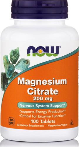 Now Foods Magnesium Citrate 200mg 100tabs