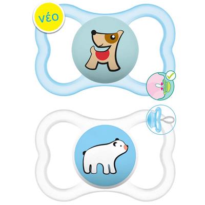 Mam Supreme Silicone Pacifier 6-16M Blue/White, 2pcs (245S)