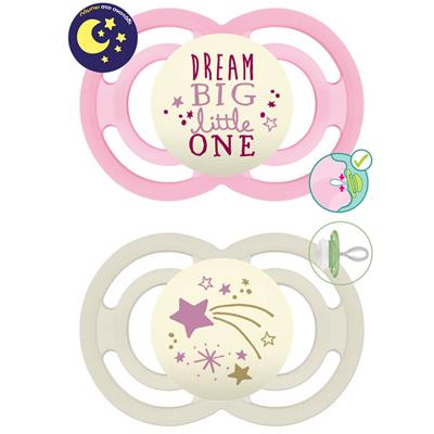 Mam Perfect Night Silicone Pacifier 6-16M Pink, 2pcs (226S)