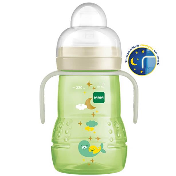 Mam Trainer Glass Night 4m+ Green 220ml (451)