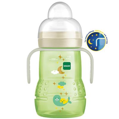 Mam Trainer Glass Night 4m+ Green 220ml (451)