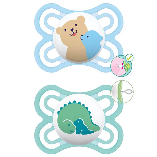 Mam Perfect Silicone Pacifier 2-6M Blue, 2pcs (131S)