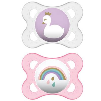 Mam Original Silicone Pacifier 2-6M White/Pink, 2pcs (100S)