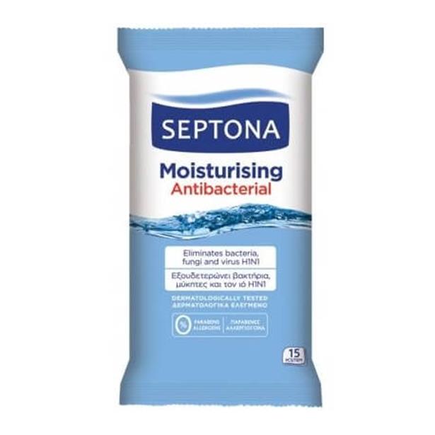 Septona Antibacterial Wipes Moisturising 15pcs