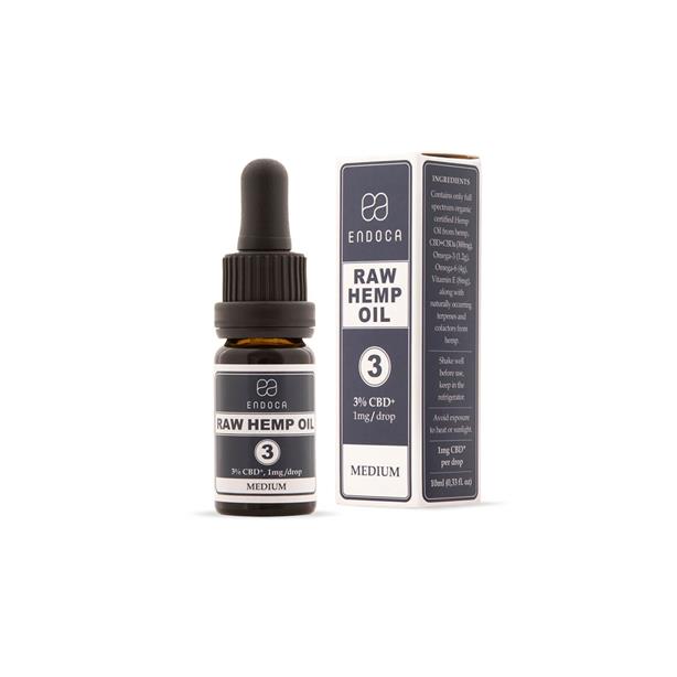 Endoca Raw Hemp Oil Drops 300mg CBD+CBDa 3% 10ml